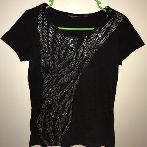 Dana Buchman black sparkle tee